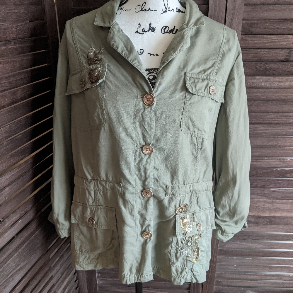 Chico's Embroidered Spring Jacket